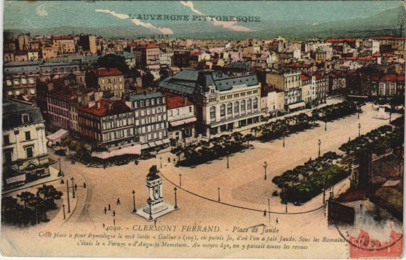 Carte postale ancienne Clermont Ferrand Place de Jaude à Clermont-Ferrand