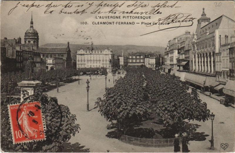 Carte postale ancienne Clermont Ferrand Place de Jaude à Clermont-Ferrand