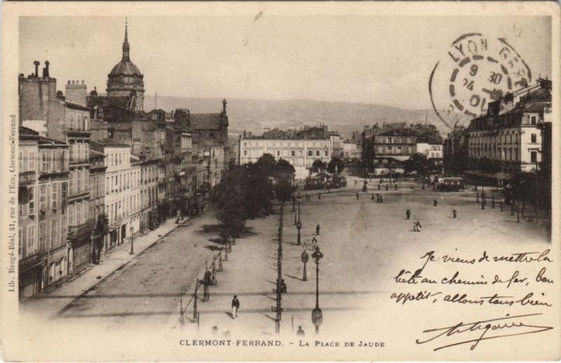 Carte postale ancienne Clermont Ferrand Place de Jaude à Clermont-Ferrand