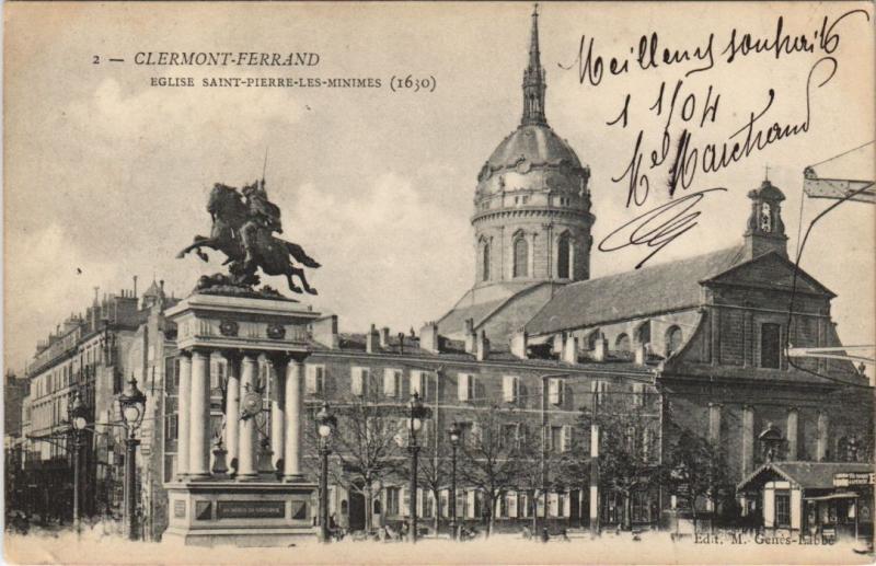 Carte postale ancienne Clermont Ferrand Eglise Saint Pierre les Minimes à Clermont-Ferrand