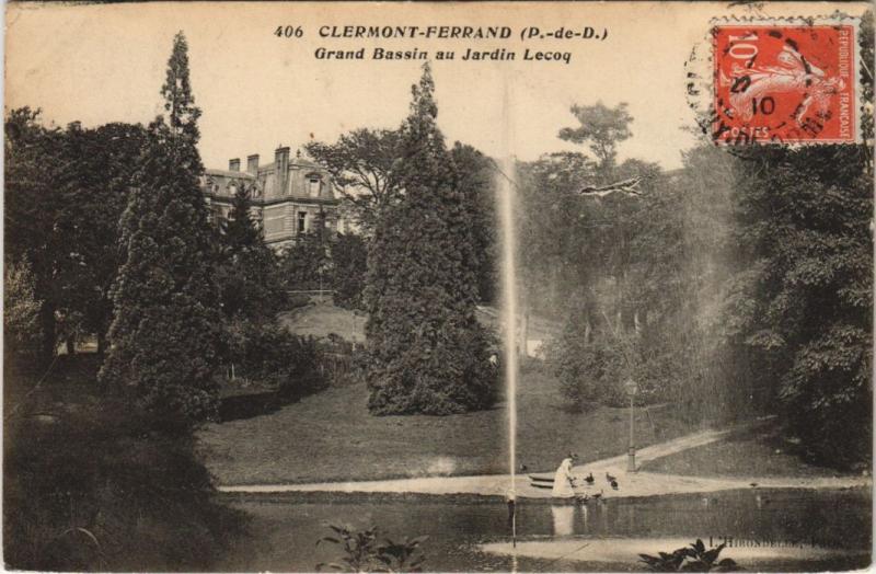 Carte postale ancienne Clermont Ferrand Grand Bassin au Jardin Lecoq à Clermont-Ferrand