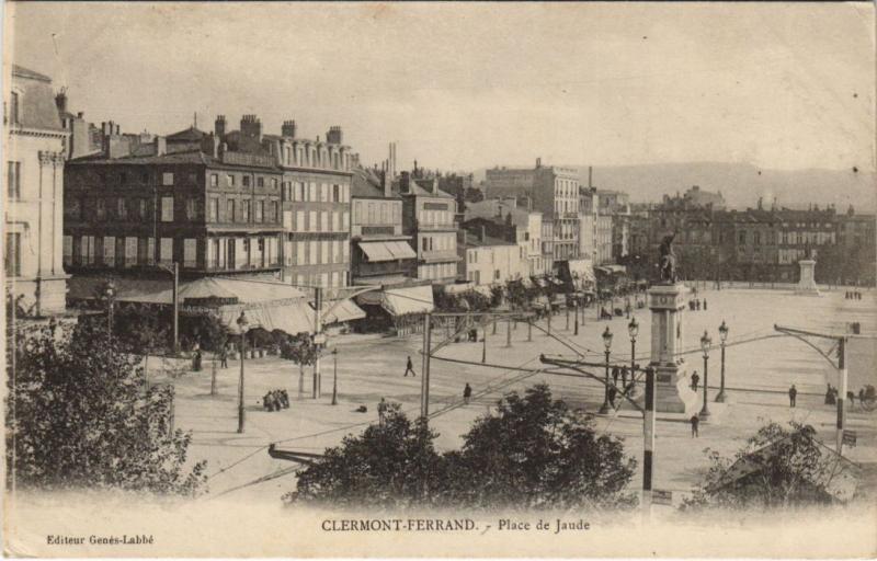 Carte postale ancienne Clermont Ferrand Place de Jaude à Clermont-Ferrand
