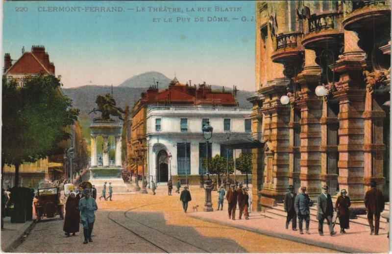 Carte postale ancienne Clermont Ferrand Le Theatre, Rue Blatin à Clermont-Ferrand