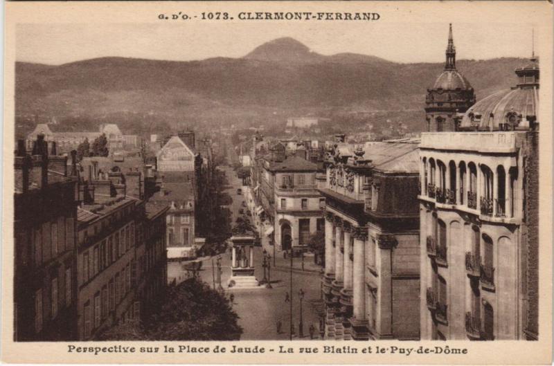 Carte postale ancienne Clermont Ferrand Place Jaude, Rue Blatin à Clermont-Ferrand