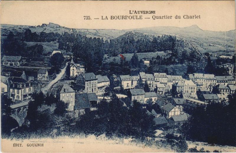 Carte postale ancienne La Bourboule Quartier du Charlet à La Bourboule