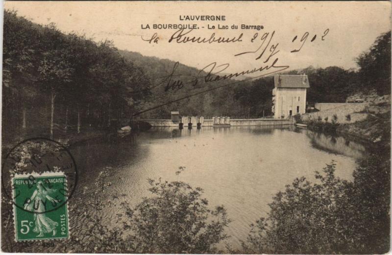 Carte postale ancienne La Bourboule Le Lac du Barrage à La Bourboule
