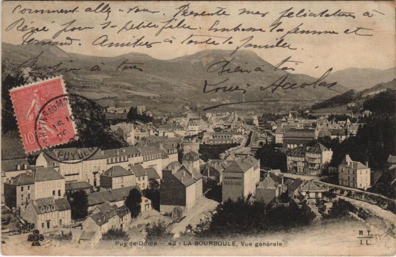 Carte postale ancienne La Bourboule vue generale à La Bourboule