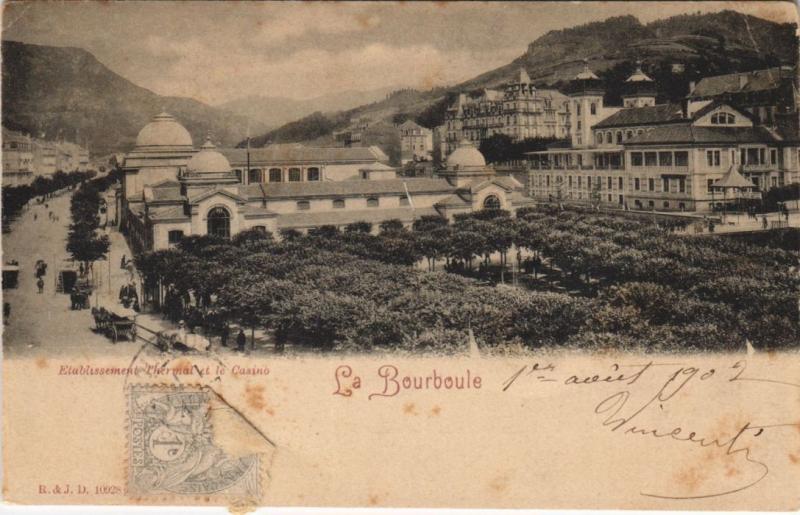 Carte postale ancienne La Bourboule Etablissement Thermal et le Casino à La Bourboule
