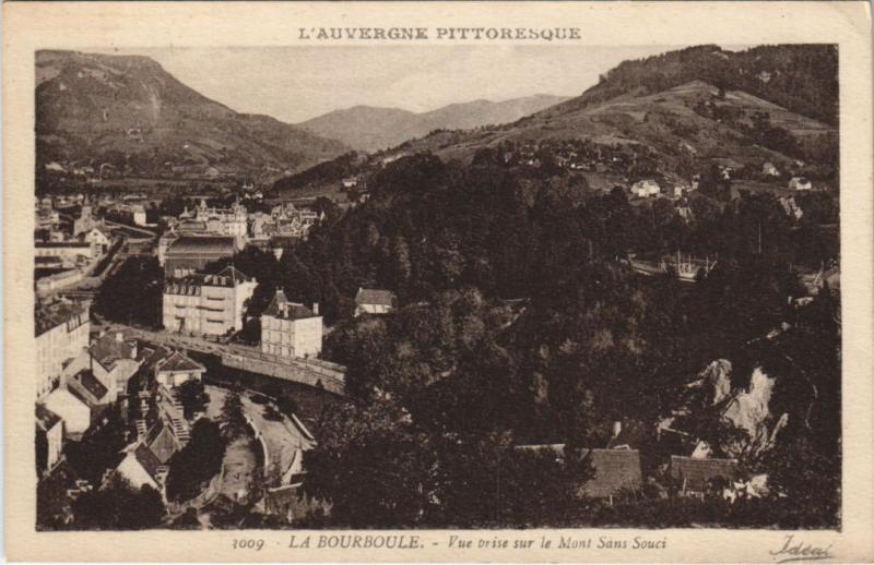 Carte postale ancienne La Bourboule vue prise sur le Mont Sans Souci à La Bourboule