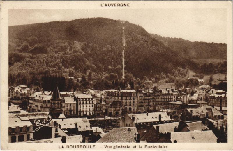 Carte postale ancienne La Bourboule vue generale et le Funiculaire à La Bourboule