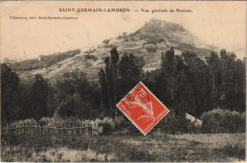 Carte postale ancienne Saint-Germain-Lembron Vue Generale de Nonette à Saint-Germain-Lembron