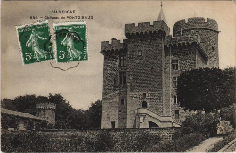 Carte postale ancienne Pontgibaud Chateau de Pontgibaud à Pontgibaud