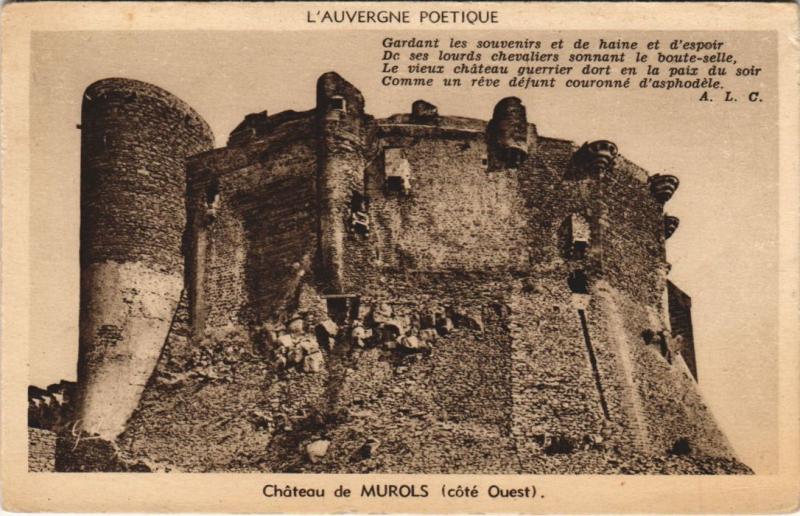 Carte postale ancienne Murols Chateau de Murols à Murol