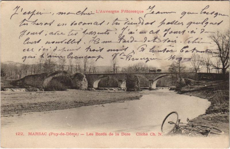 Carte postale ancienne Marsac Les Bords de la Dore