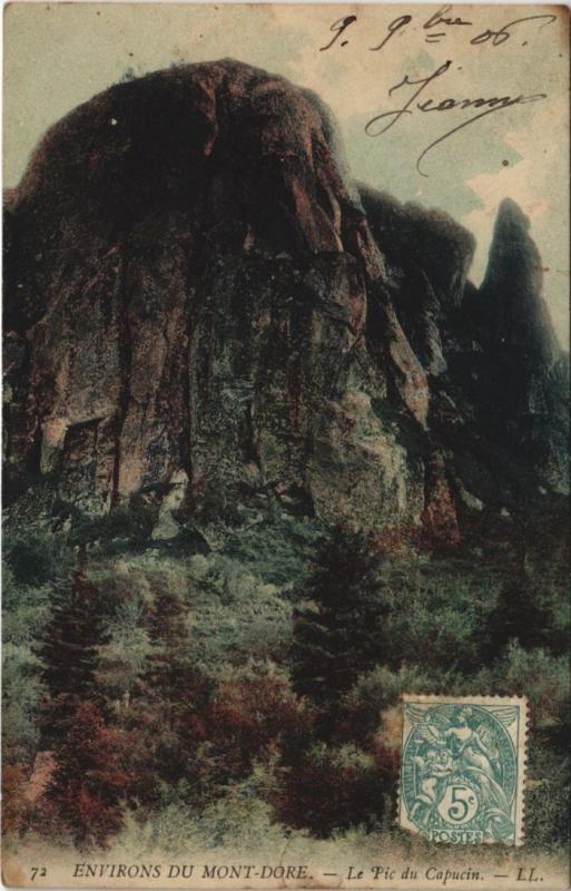 Carte postale ancienne Le Mont-Dore Environs - Le Pic du Capucin à Mont-Dore