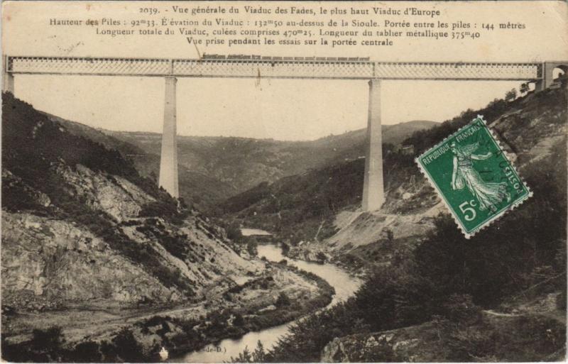 Carte postale ancienne Vue Generale du Viaduc des Fades