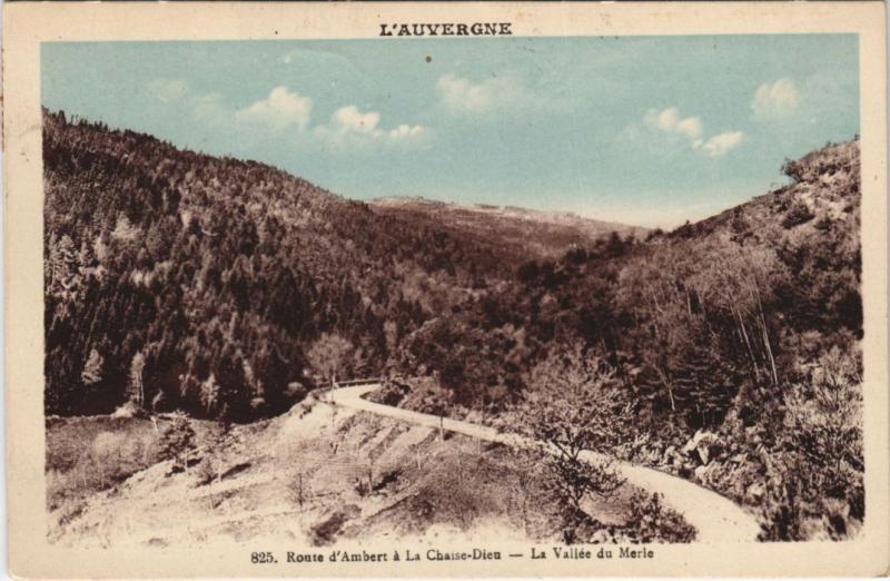 Carte postale ancienne Route d'Ambert a La Chaise-Dieu - La Vallee du Merle à Ambert