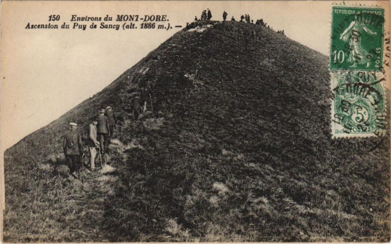 Carte postale ancienne Le Mont-Dore Environs - Ascension du Puy de Sancy à Mont-Dore
