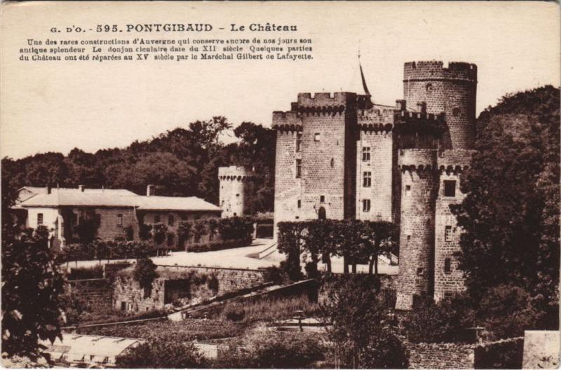 Carte postale ancienne Pontgibaud Le Chateau de Tournoel à Pontgibaud