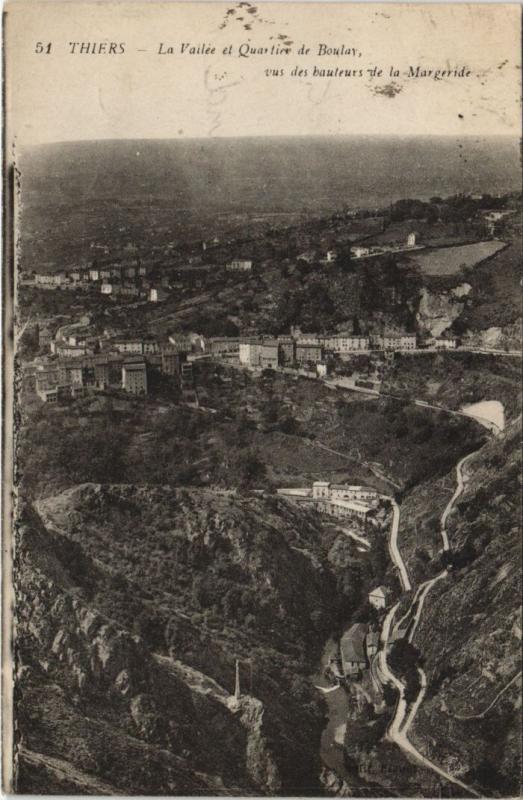 Carte postale ancienne Thiers La Vallee et le Quartier de Boulay au Quartier