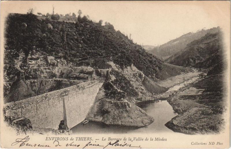 Carte postale ancienne Thiers Environs - Le Barrage de la Vallee de la Miodex à Thiers