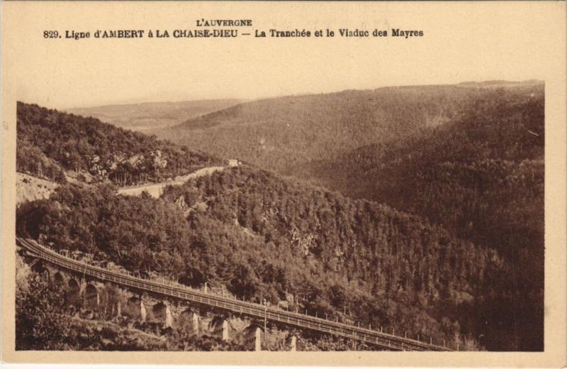 Carte postale ancienne La Tranchee et le Viaduc des Mayres à Mayres