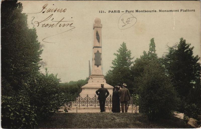 Carte postale ancienne Parc Montsouris - Monument Flatters à Paris 14e