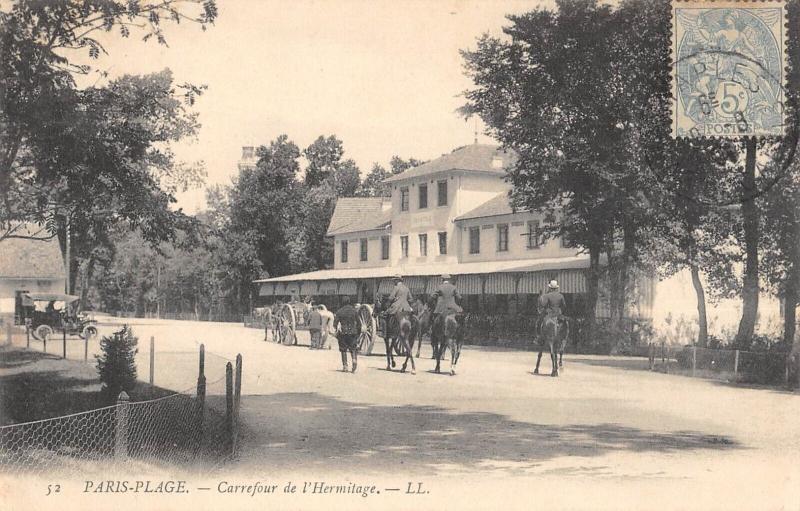 Carte postale ancienne Paris Plage - Carrefour De L'Hermitage