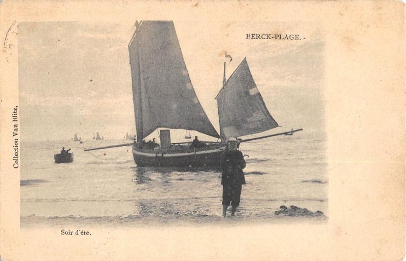 Carte postale ancienne Berck Plage - Soir D'Ete à Berck