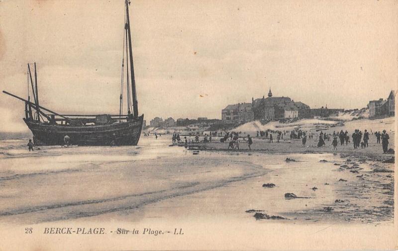 Carte postale ancienne Berck Plage - Sur La Plage à Berck
