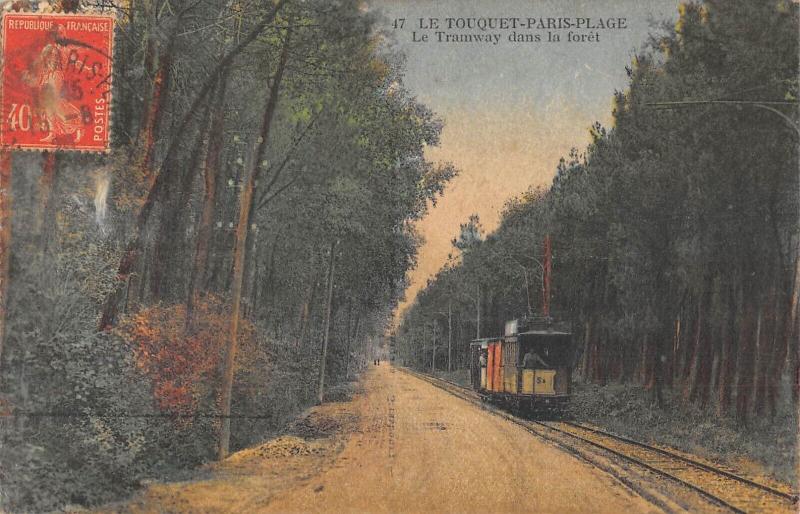 Carte postale ancienne Le Touquet Paris Plage - Le Tramway Dans La Foret au Touquet-Paris-Plage