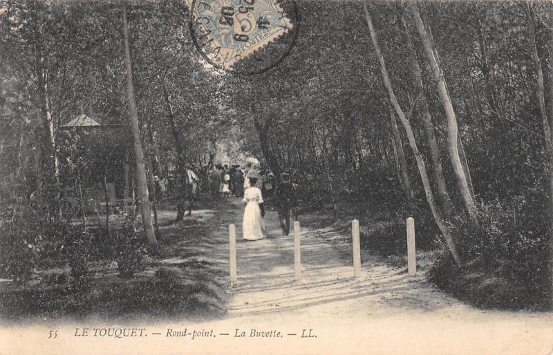 Carte postale ancienne Le Touquet - Rond Point - La Buvette