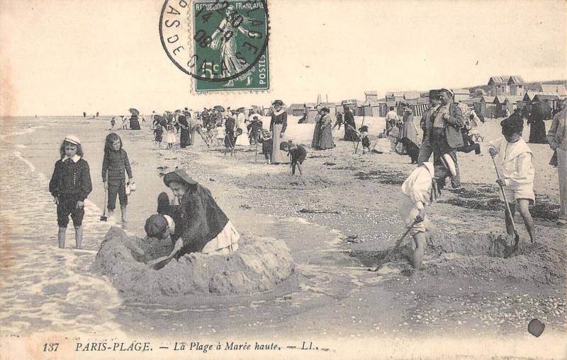 Carte postale ancienne Paris Plage - La Plage A Maree Haute