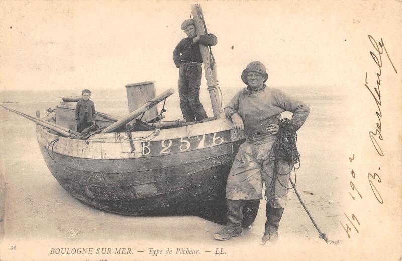 Carte postale ancienne Boulogne Sur Mer - Types De Pecheurs à Boulogne-sur-Mer