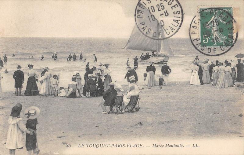 Carte postale ancienne Le Touquet Paris Plage - Maree Montante au Touquet-Paris-Plage
