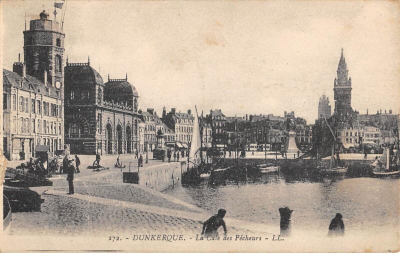 Carte postale ancienne Dunkerque - La Cale Des Pecheurs à Dunkerque