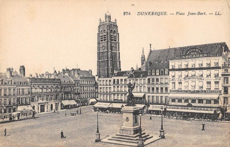 Carte postale ancienne Dunkerque - Place Jean Bart à Dunkerque