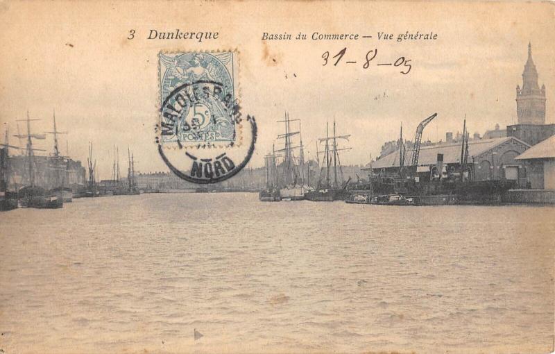 Carte postale ancienne Dunkerque - Bassin Du Commerce - Vue Generale à Dunkerque