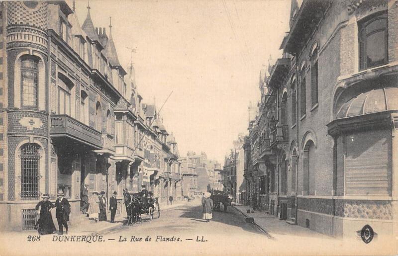Carte postale ancienne Dunkerque - La Rue De Flandre à Dunkerque