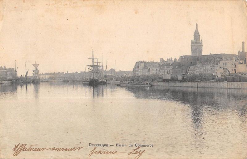 Carte postale ancienne Dunkerque - Bassin Du Commerce à Dunkerque
