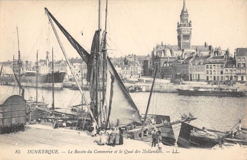 Carte postale ancienne Dunkerque - Le Bassin Du Commerce Et Le Quai Des Hollandais à Dunkerque