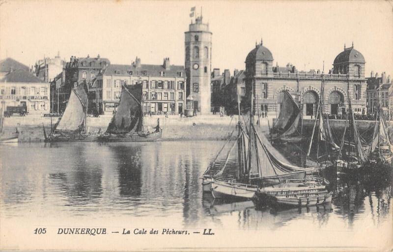 Carte postale ancienne Dunkerque - La Cale Des Pecheurs à Dunkerque