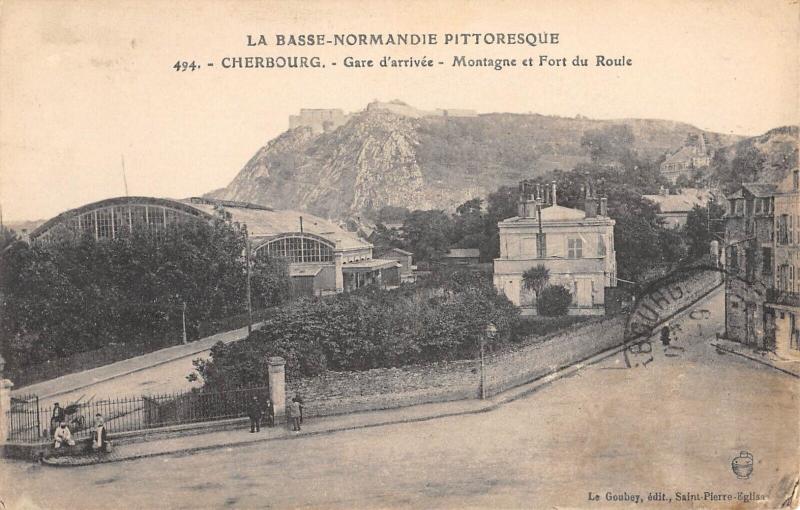 Carte postale ancienne Cherbourg - Gare D'Arrivee