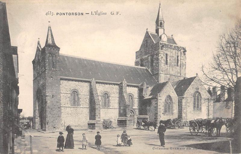 Carte postale ancienne Pontorson - Eglise à Pontorson