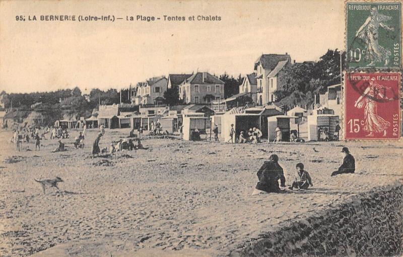 Carte postale ancienne La Bernerie - La Plage - Tentes Et Chalets