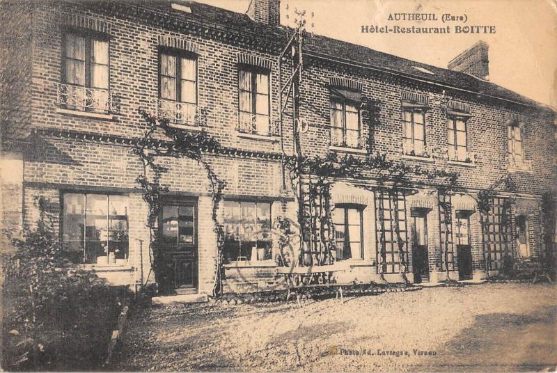 Carte postale ancienne Autheuil - Hotel Restaurant Boitte