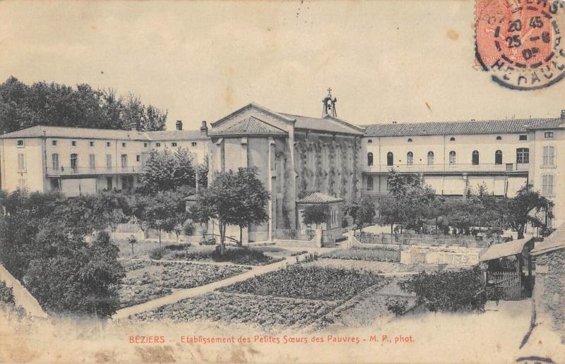 Carte postale ancienne Beziers - Etablissement Des Petites Soeurs Des Pauvres à Béziers