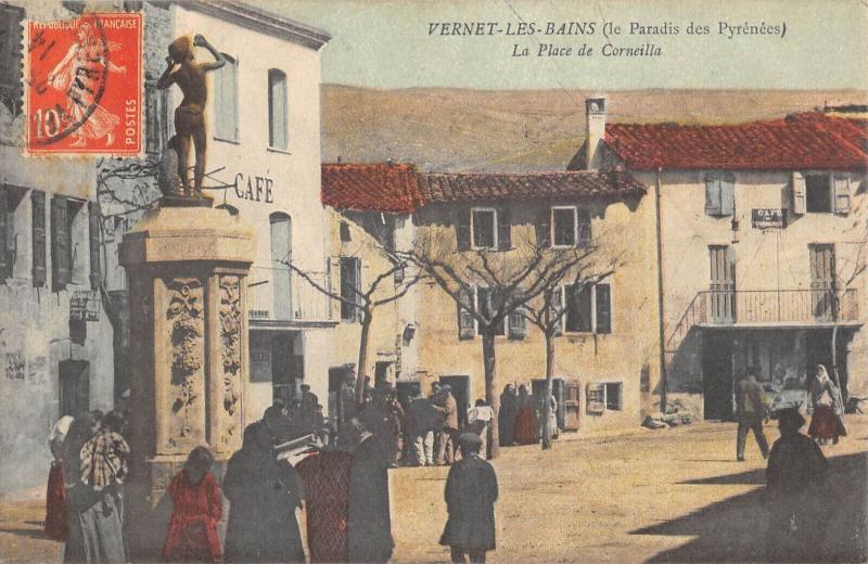 Carte postale ancienne Vernet Les Bains - La Place De Corneilla à Vernet-les-Bains