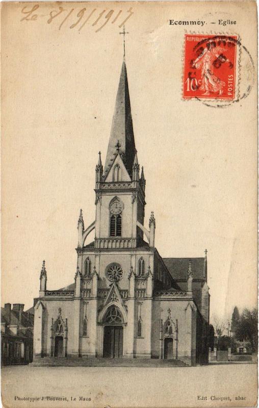 Carte postale ancienne Ecommoy Eglise