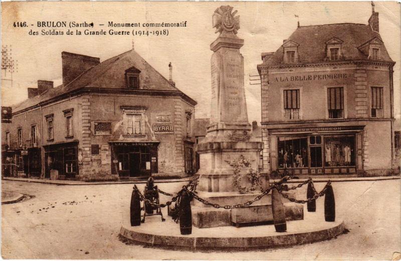 Carte postale ancienne Brulon Monument des Soldats